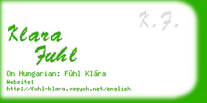 klara fuhl business card