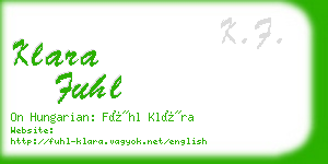 klara fuhl business card